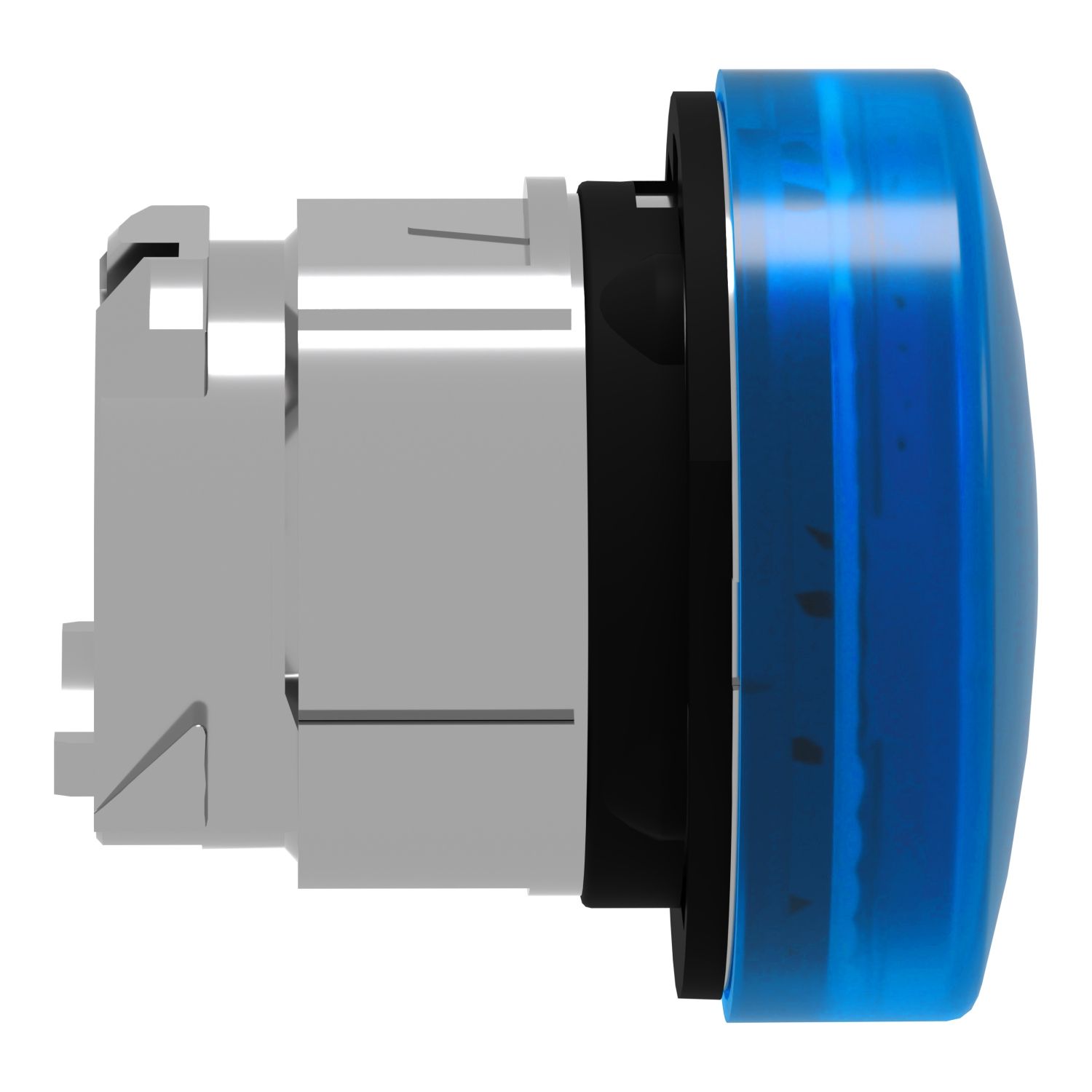 Picture of Head for Pilot light, Harmony XB4, metal, blue, 22mm, universal LED, plain lens