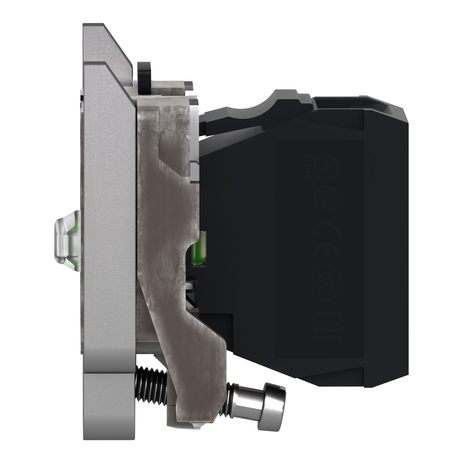 Picture of Complete body light block assembly, Harmony XB4, metal, universal LED, body fixing collar, 24V AC DC