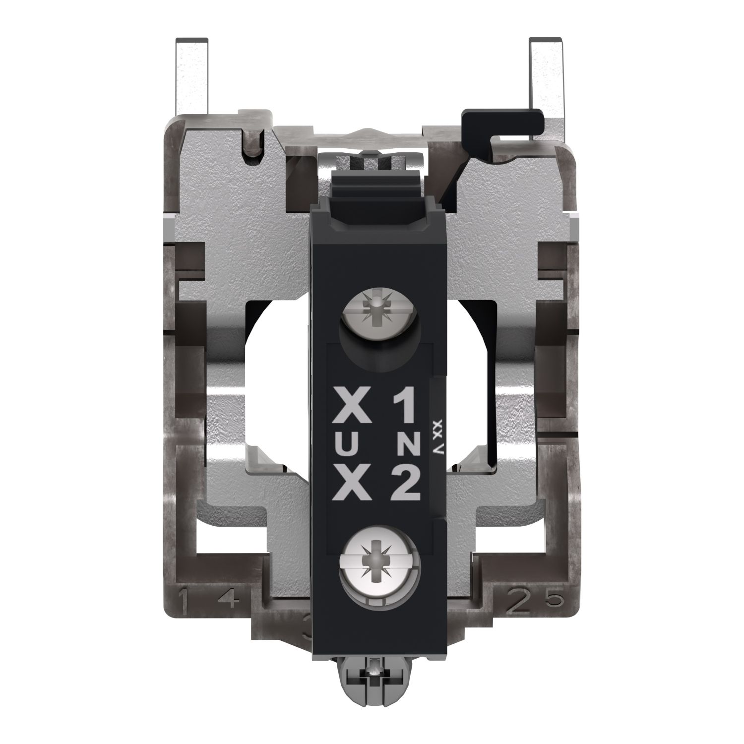 Picture of Complete body light block assembly, Harmony XB4, metal, universal LED, body fixing collar, 230...240V AC