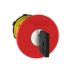 Picture of red Ø40 Emergency stop, switching off head Ø22 trigger and latching key release
