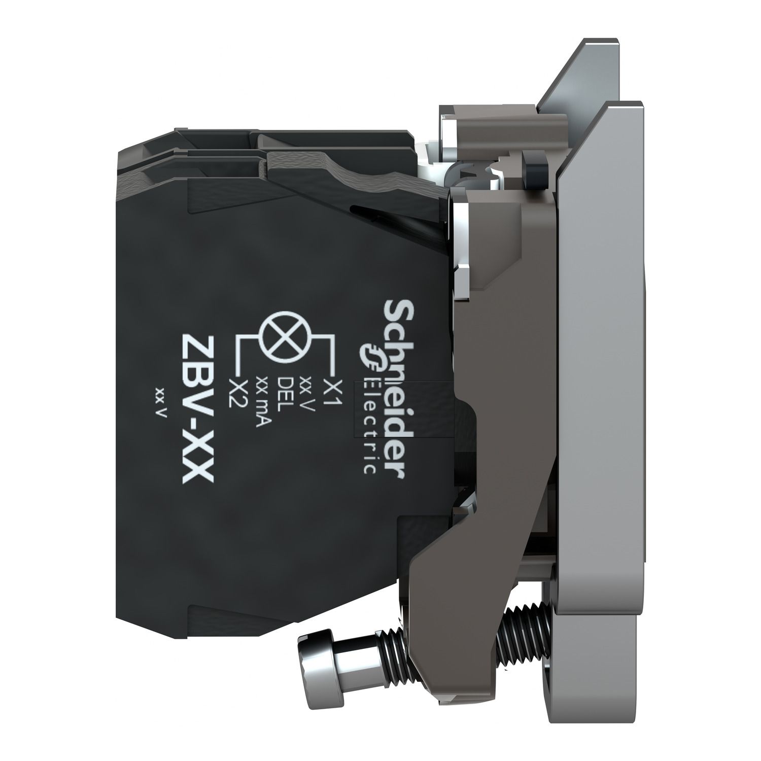 Picture of Light block with body fixing collar, Harmony XB4, metal, for BA9s bulb, lt 250V, 1NO