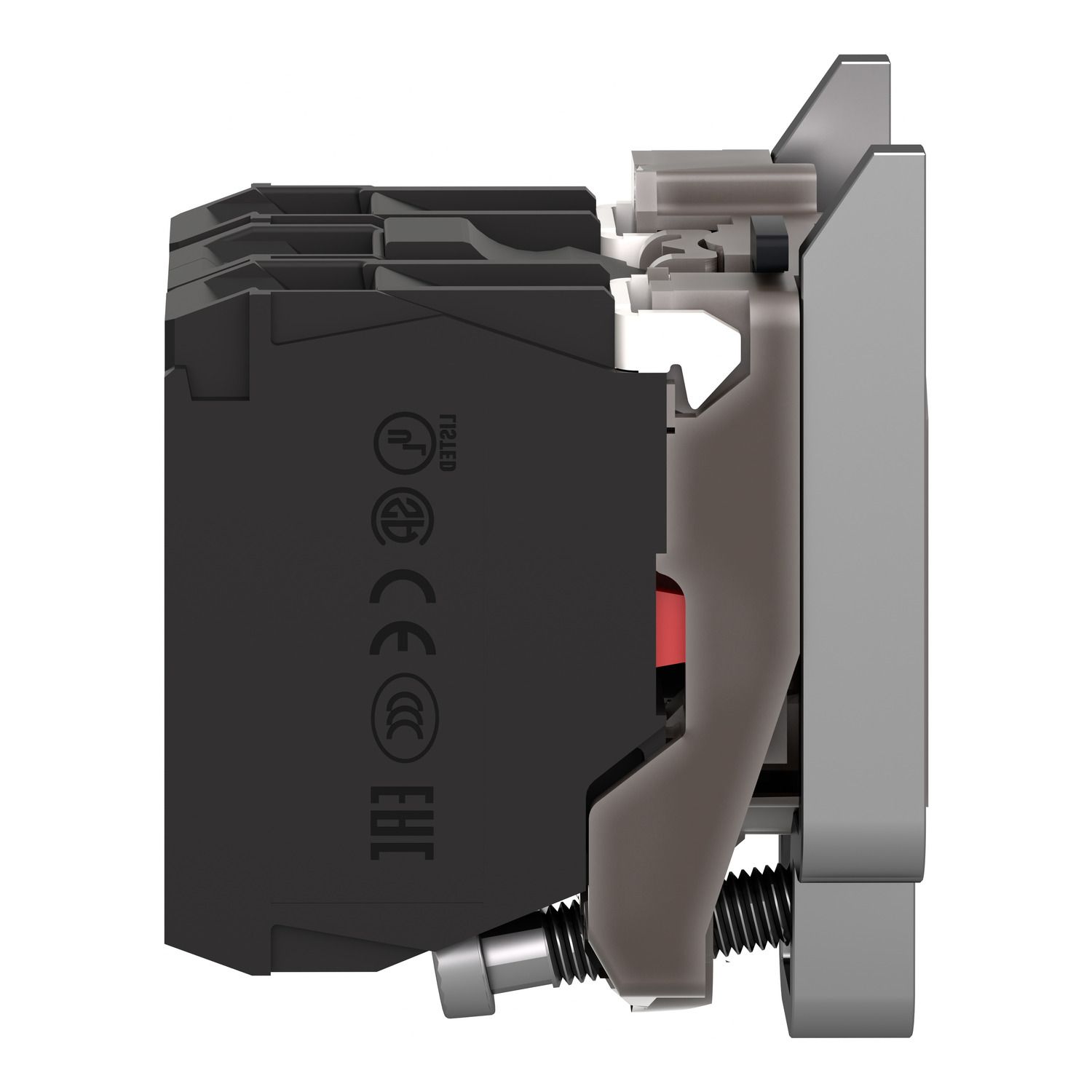 Picture of Light block with body fixing collar, Harmony XB4, metal, for BA9s bulb, lt 250V, 1NO+1NC