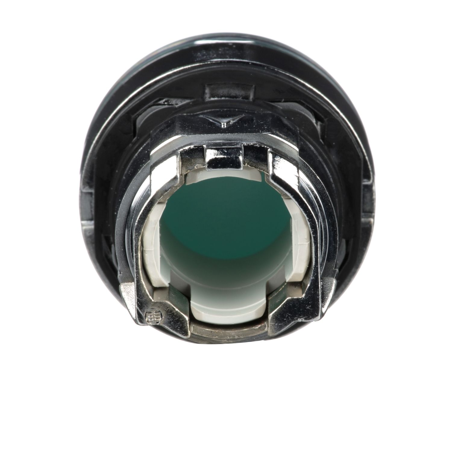 Picture of Head for illuminated push button, Harmony XB4, metal, flush, green, 22mm, spring return, plain lens for BA9s bulb