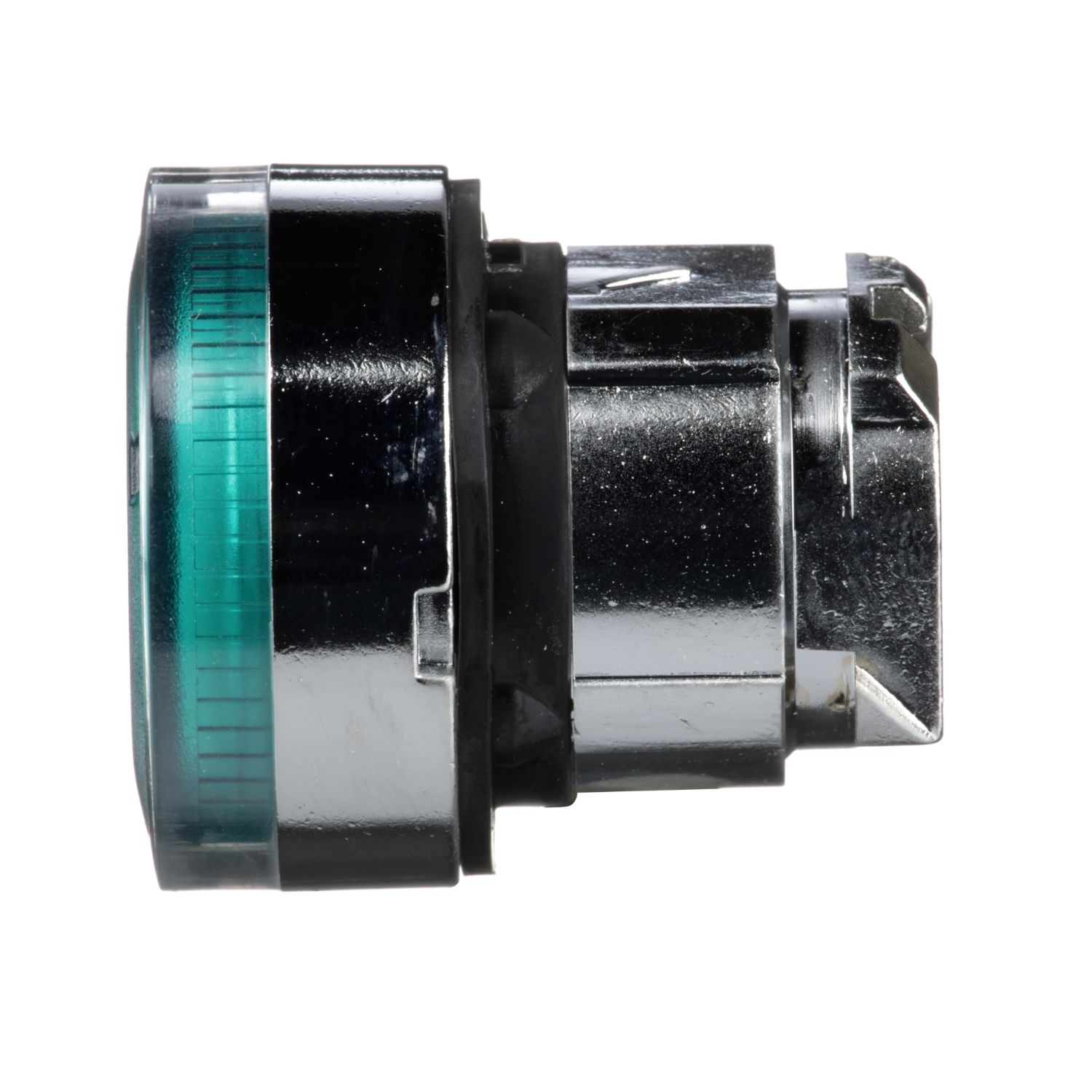 Picture of Head for illuminated push button, Harmony XB4, metal, flush, green, 22mm, spring return, plain lens for BA9s bulb