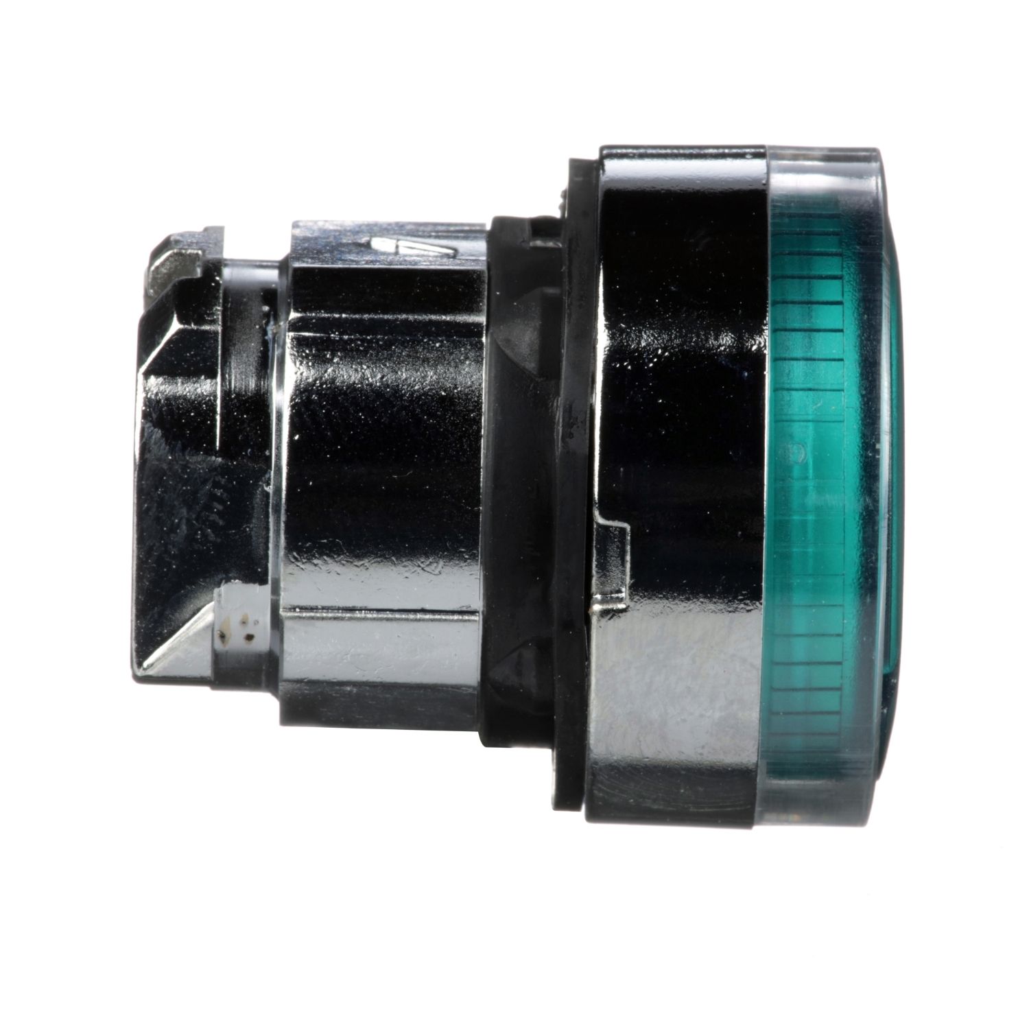 Picture of Head for illuminated push button, Harmony XB4, metal, flush, green, 22mm, spring return, plain lens for BA9s bulb