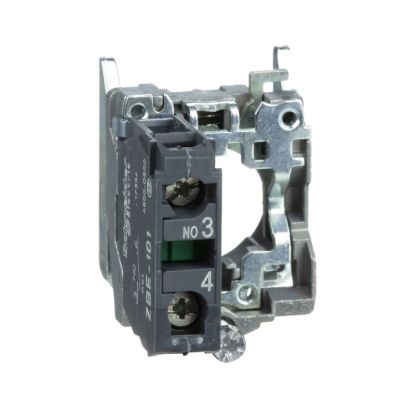 Picture of Single contact block with body fixing collar, Harmony XB4, metal, screw clamp terminal, 1NO