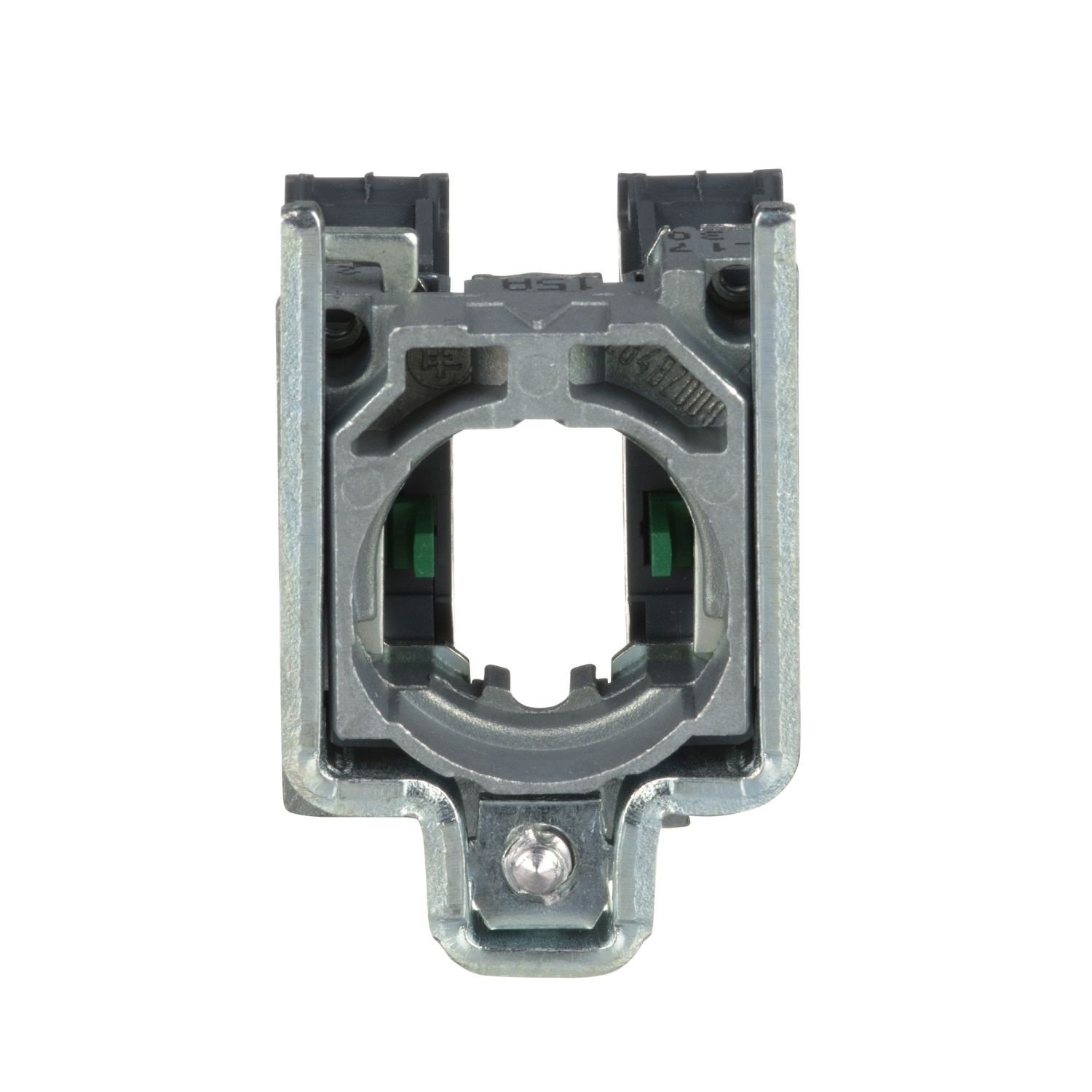 Picture of Single contact block with body fixing collar, Harmony XB4, metal, screw clamp terminal, 2NO