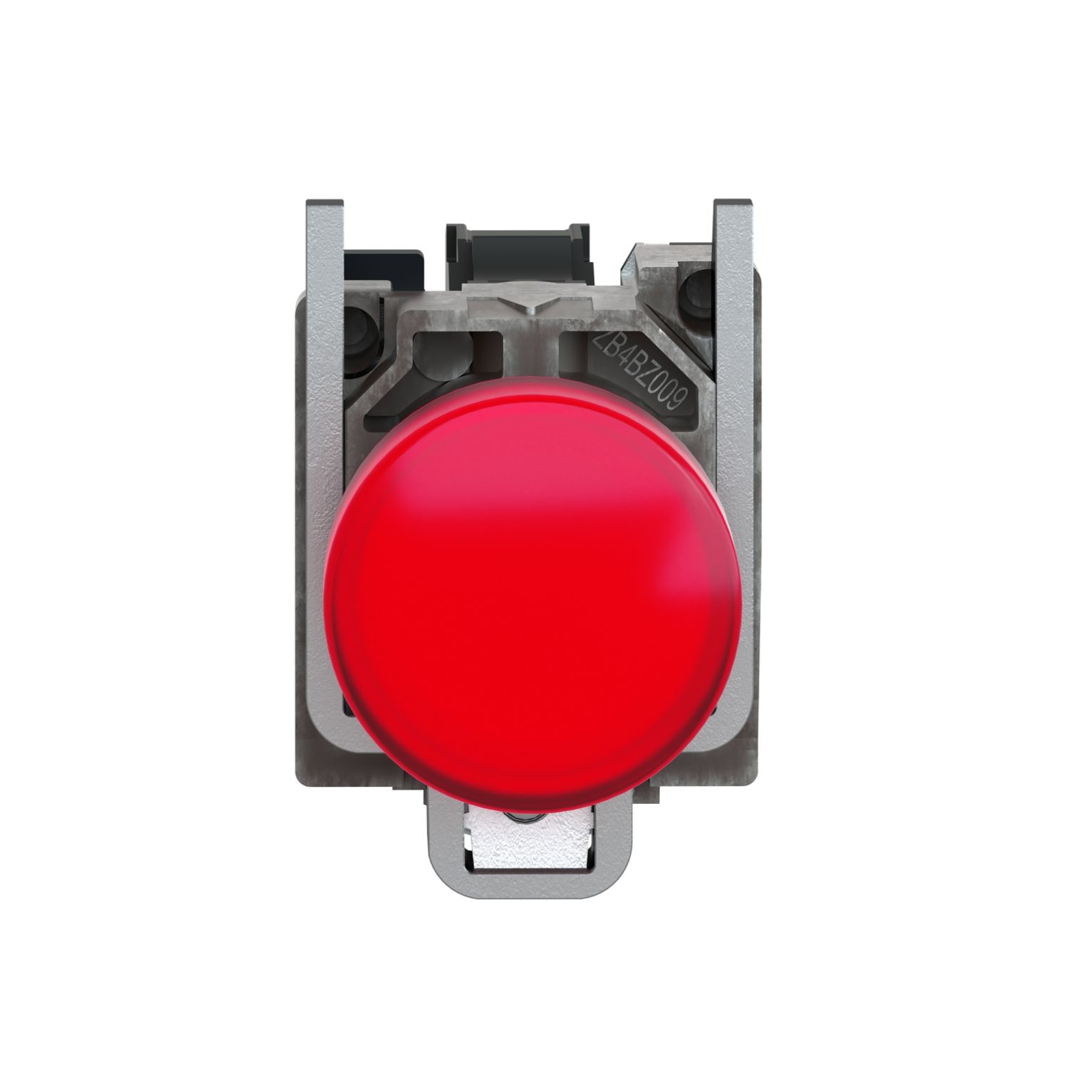 Picture of Pilot light, Harmony XB4, grey plastic, red, 22mm, universal LED, plain lens, 24V AC DC