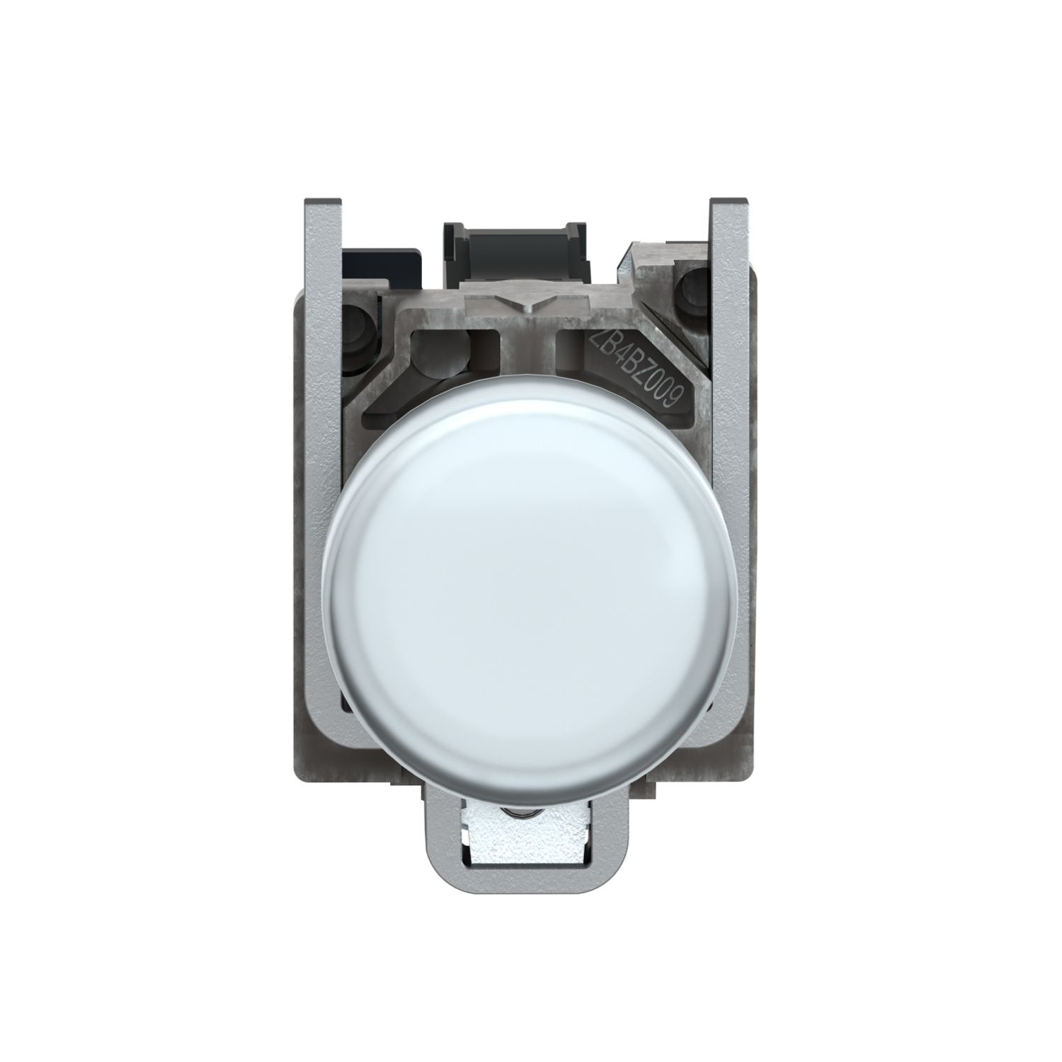 Picture of Pilot light, Harmony XB4, grey plastic, white, 22mm, universal LED, plain lens, 230...240V AC