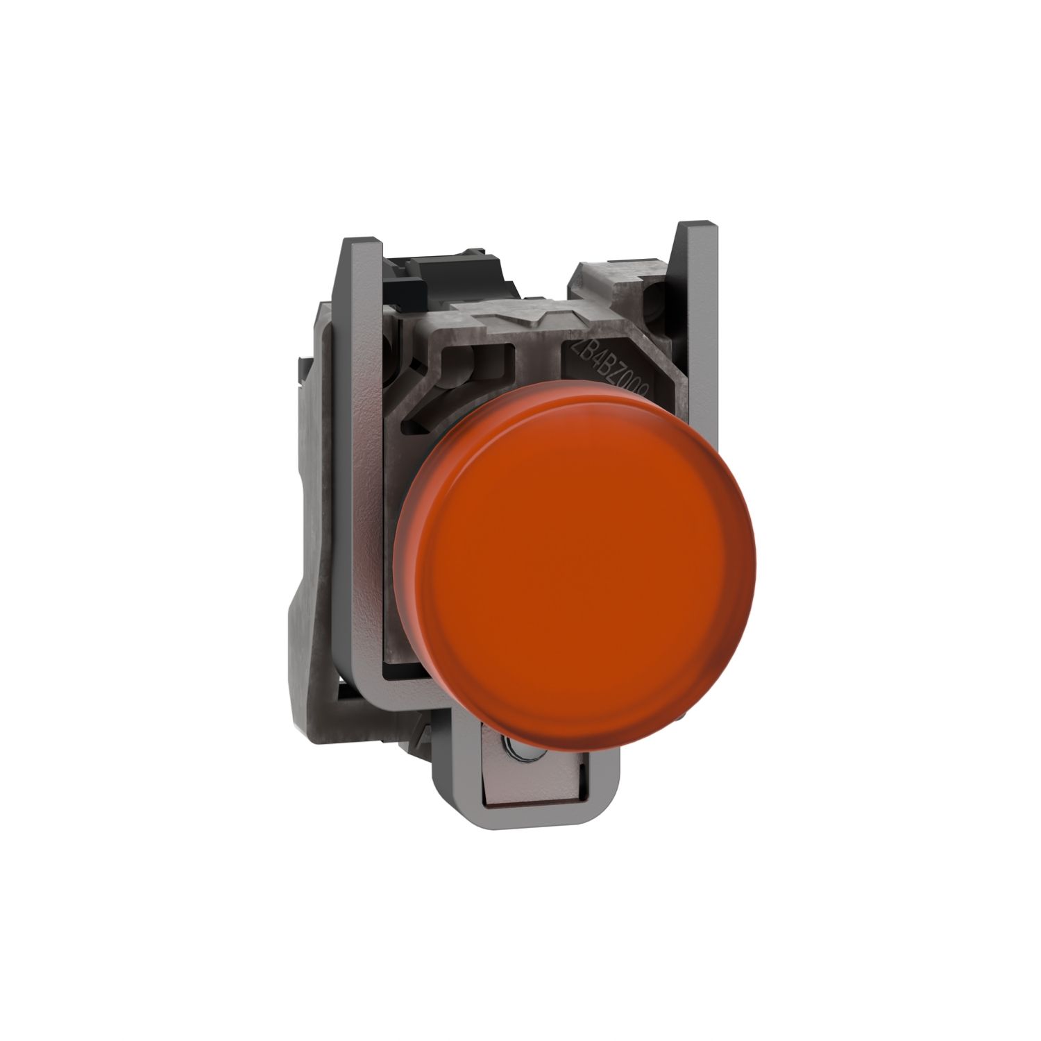 Picture of Pilot light, Harmony XB4, grey plastic, orange, 22mm, universal LED, plain lens, 230...240V AC