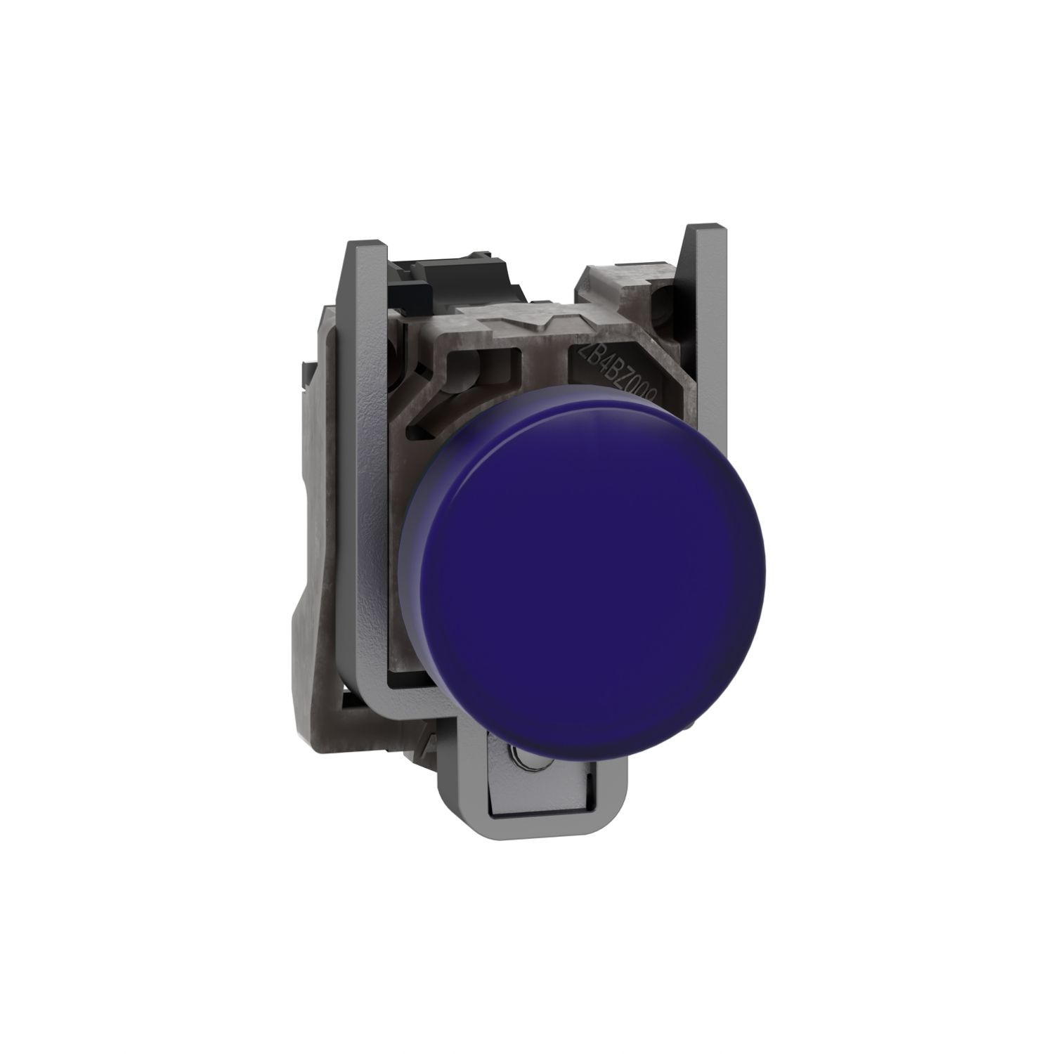 Picture of Pilot light, Harmony XB4, grey plastic, blue, 22mm, universal LED, plain lens, 230...240V AC
