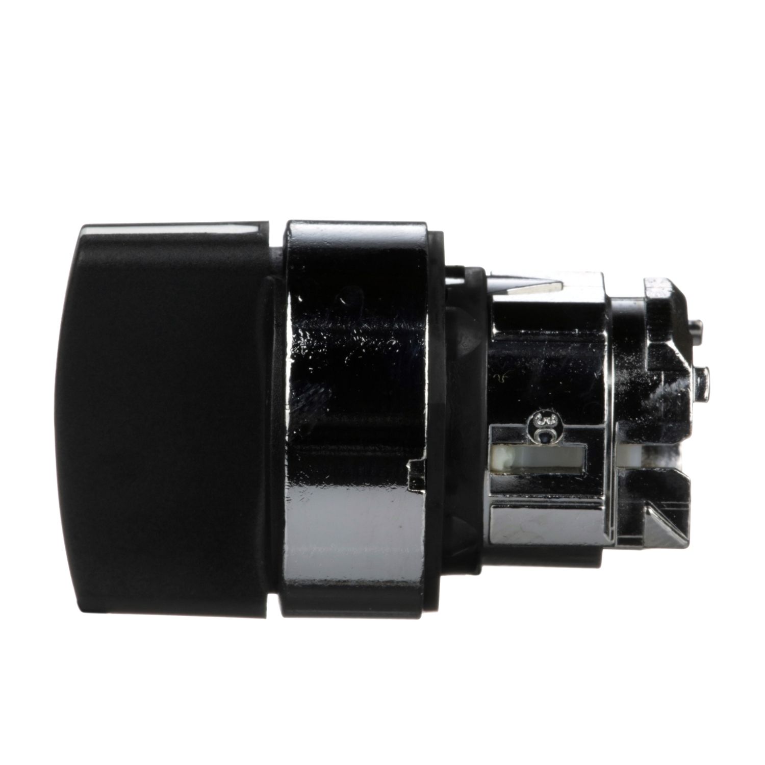 Picture of Selector switch head, Harmony XB4, metal, black, 22mm, 3 positions, spring return to center