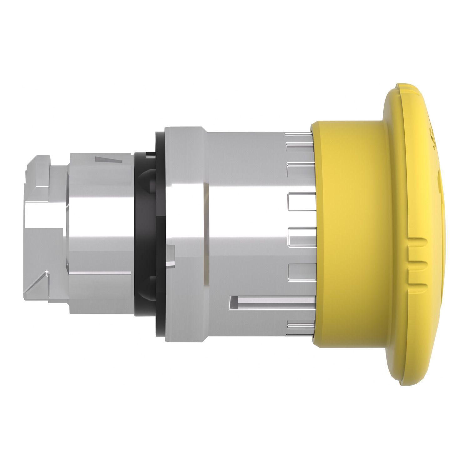 Picture of Head for non illuminated push button, Harmony XB4, Mushroom push button head 40mm, armony XB4, metal, yellow, 22mm, latching turn realease