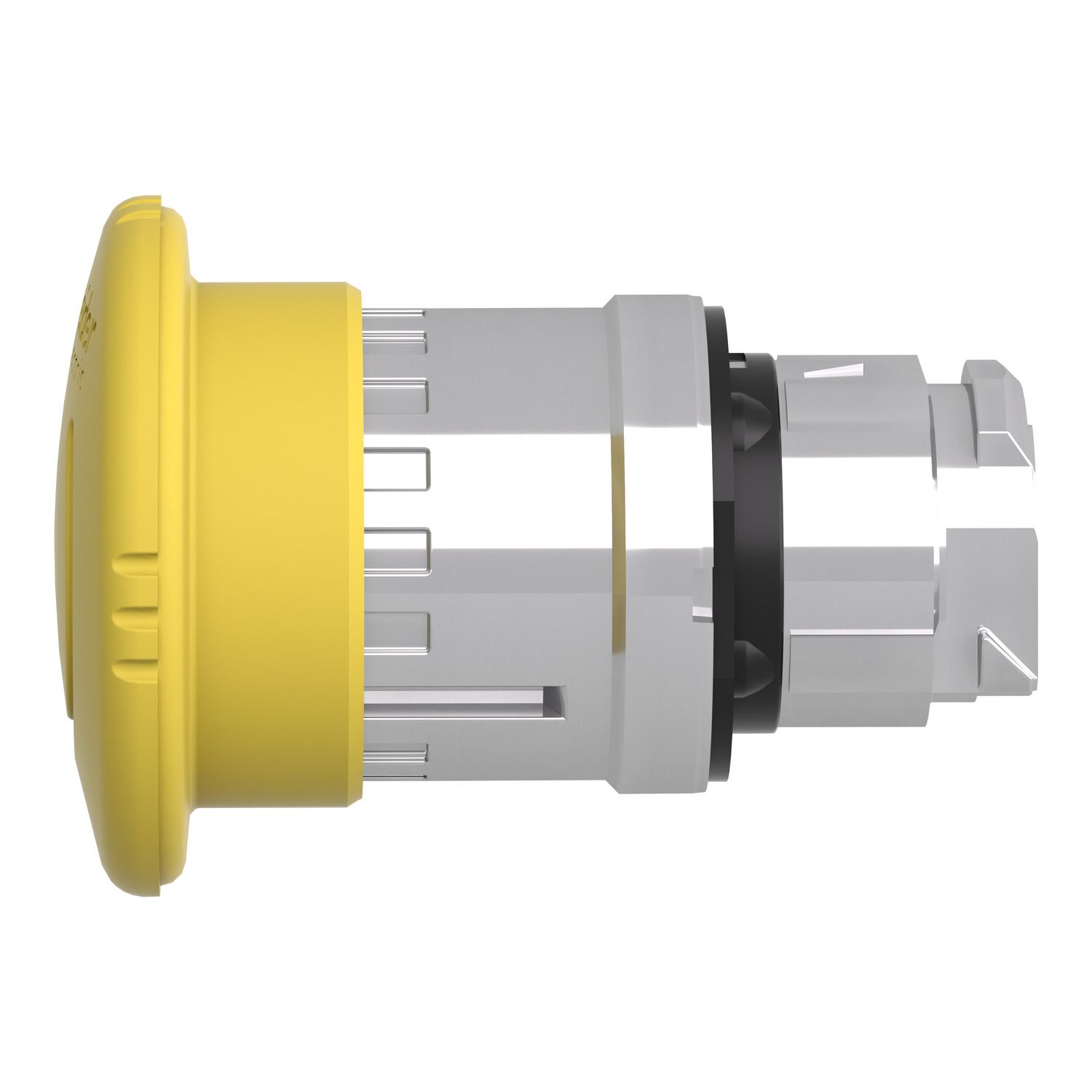 Picture of Head for non illuminated push button, Harmony XB4, Mushroom push button head 40mm, armony XB4, metal, yellow, 22mm, latching turn realease
