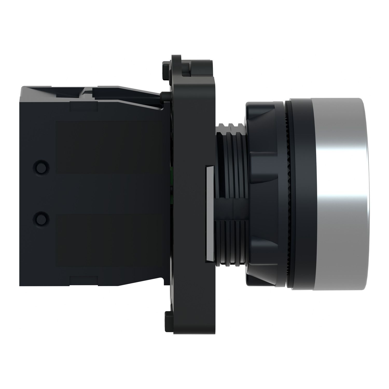 Picture of Complete push button, Easy Harmony XA2, plastic, flush, black, 22mm, spring return, unmarked, 1NO