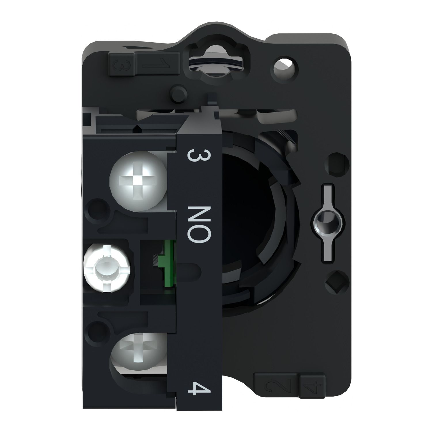 Picture of Complete push button, Easy Harmony XA2, plastic, flush, white, 22mm, spring return, marked UP ARROW, 1NO