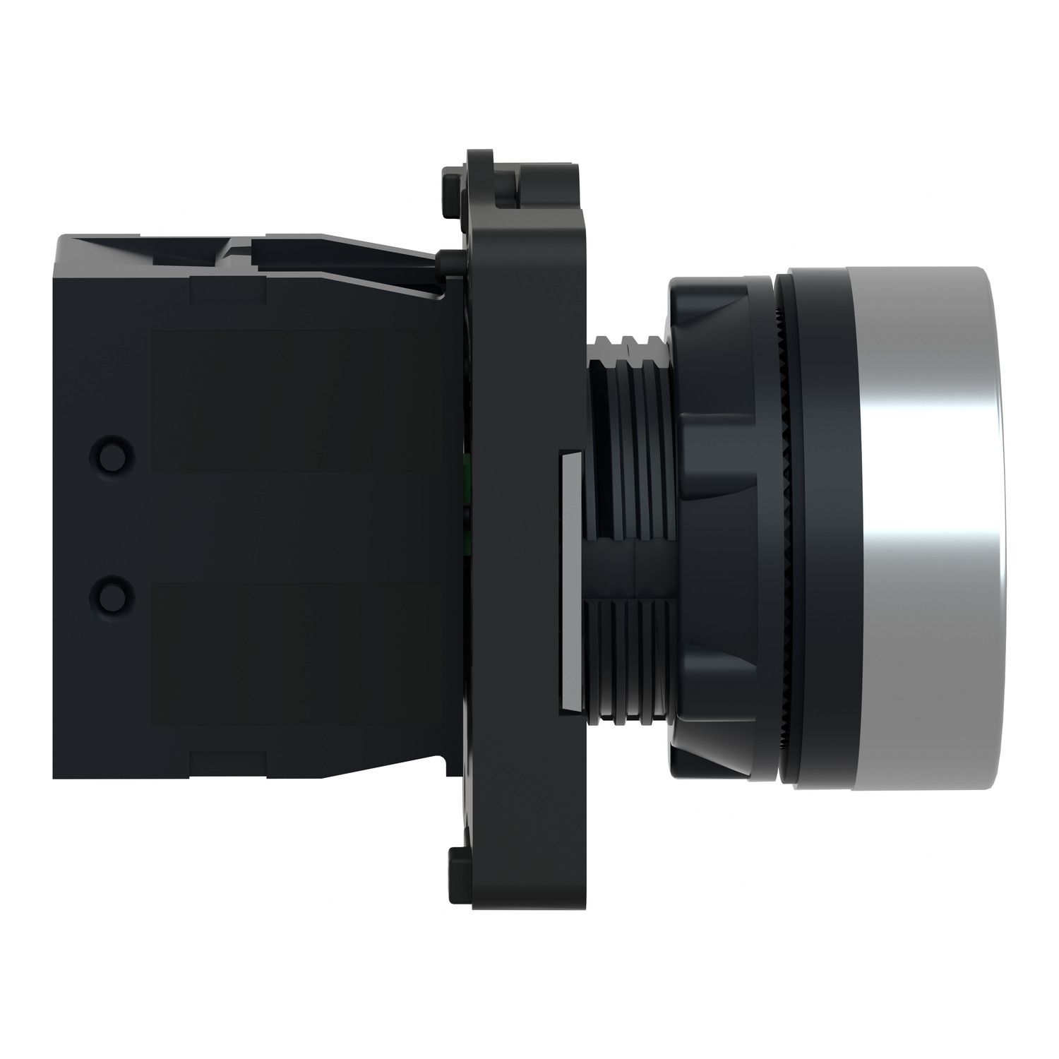 Picture of Complete push button, Easy Harmony XA2, plastic, flush, black, 22mm, spring return, marked UP ARROW, 1NO