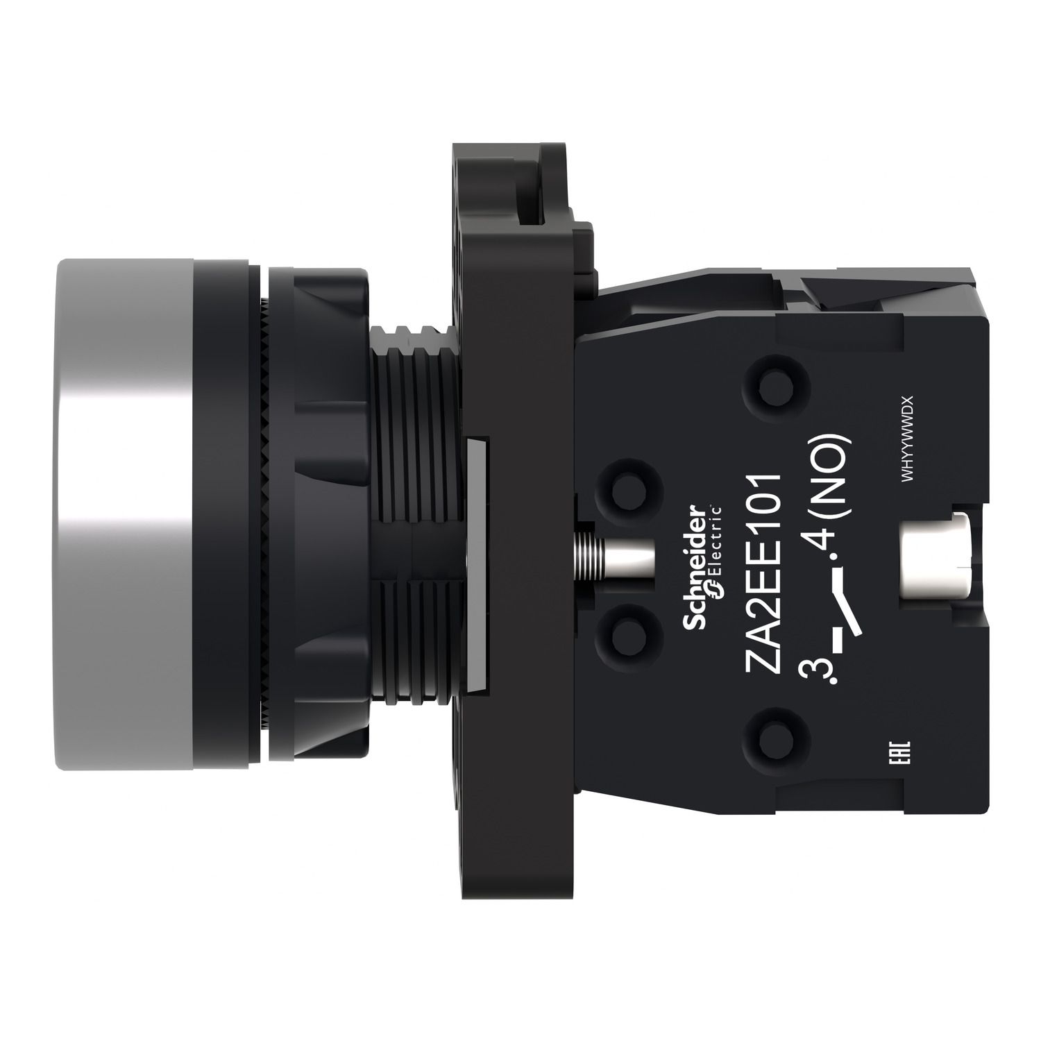 Picture of Complete push button, Easy Harmony XA2, plastic, flush, blue, 22mm, spring return, unmarked, 1NO