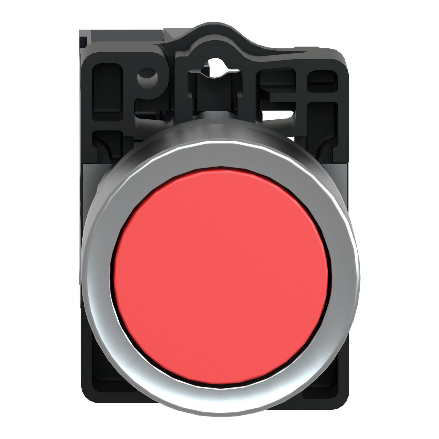 Picture of Complete push button, Easy Harmony XA2, plastic, flush, red, 22mm, push push, unmarked, 1NC