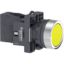 Picture of Complete push button, Easy Harmony XA2, plastic, flush, yellow, 22mm, push push, unmarked, 1NO
