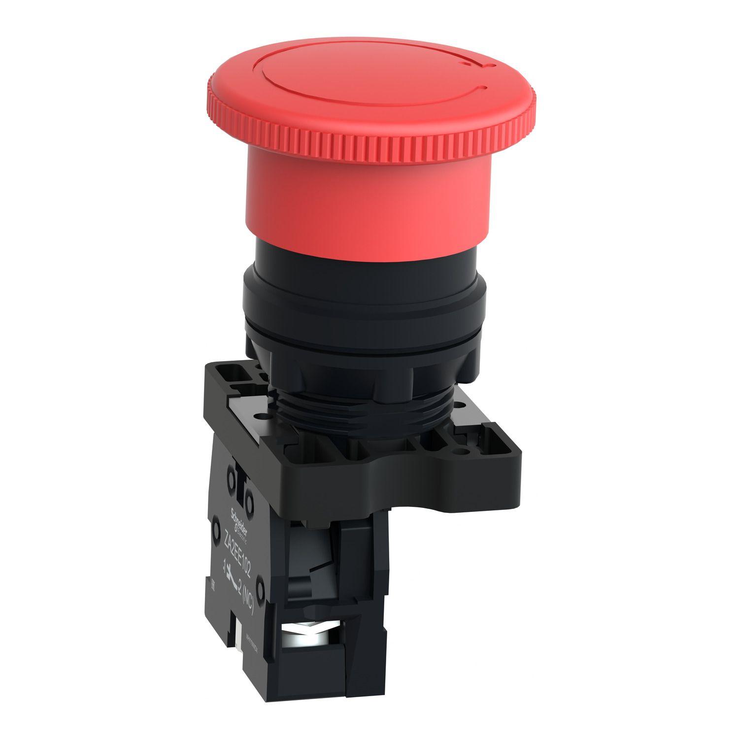 Picture of Complete emergency switching off push button, Easy Harmony XA2, plastic, red mushroom 40mm, 22mm, turn to release, 1NC