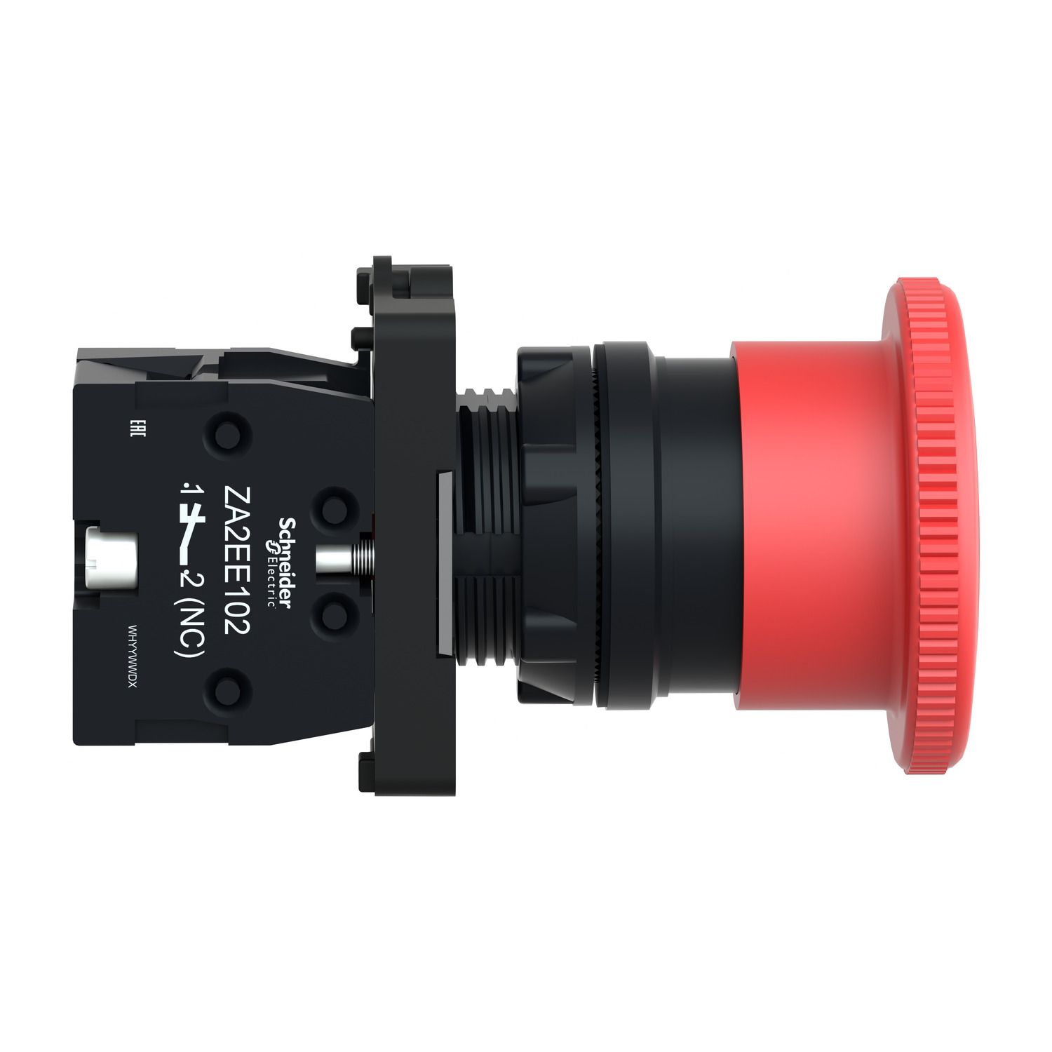 Picture of Complete emergency switching off push button, Easy Harmony XA2, plastic, red mushroom 40mm, 22mm, turn to release, 1NC