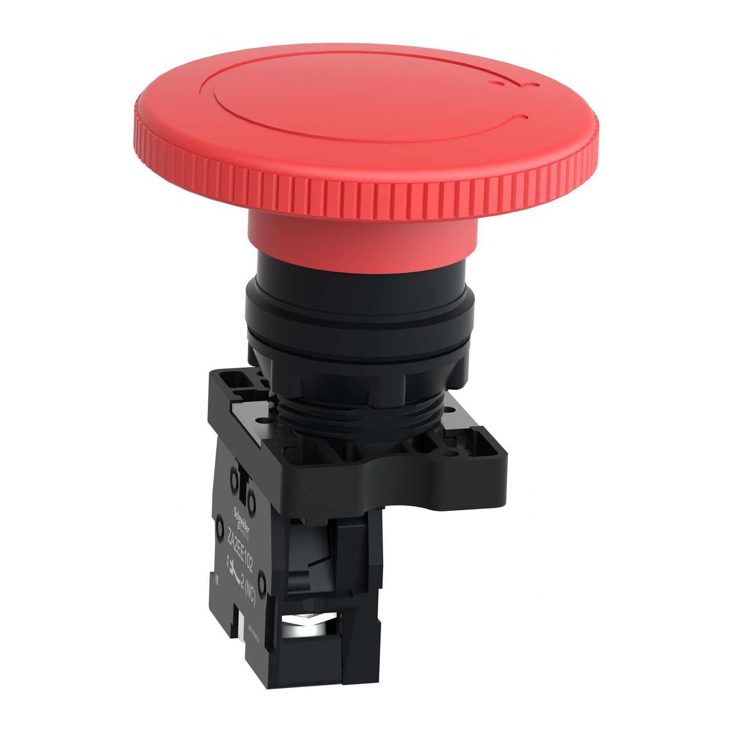 Picture of Complete emergency switching off push button, Easy Harmony XA2, plastic, red mushroom 60mm, 22mm, turn to release, 1NC