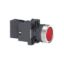 Picture of Complete illuminated push button, Easy Harmony XA2, plastic, flush, red, 22mm, spring return, 24V AC DC, 1NC