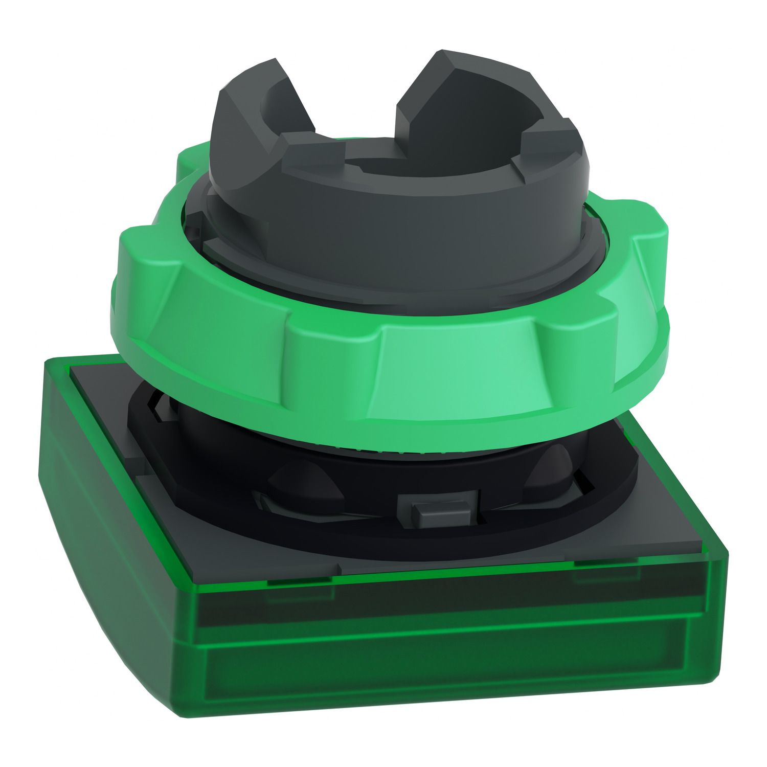 Picture of Head for pilot light, Harmony XB5, square green, 22mm, with plain lens, universal LED