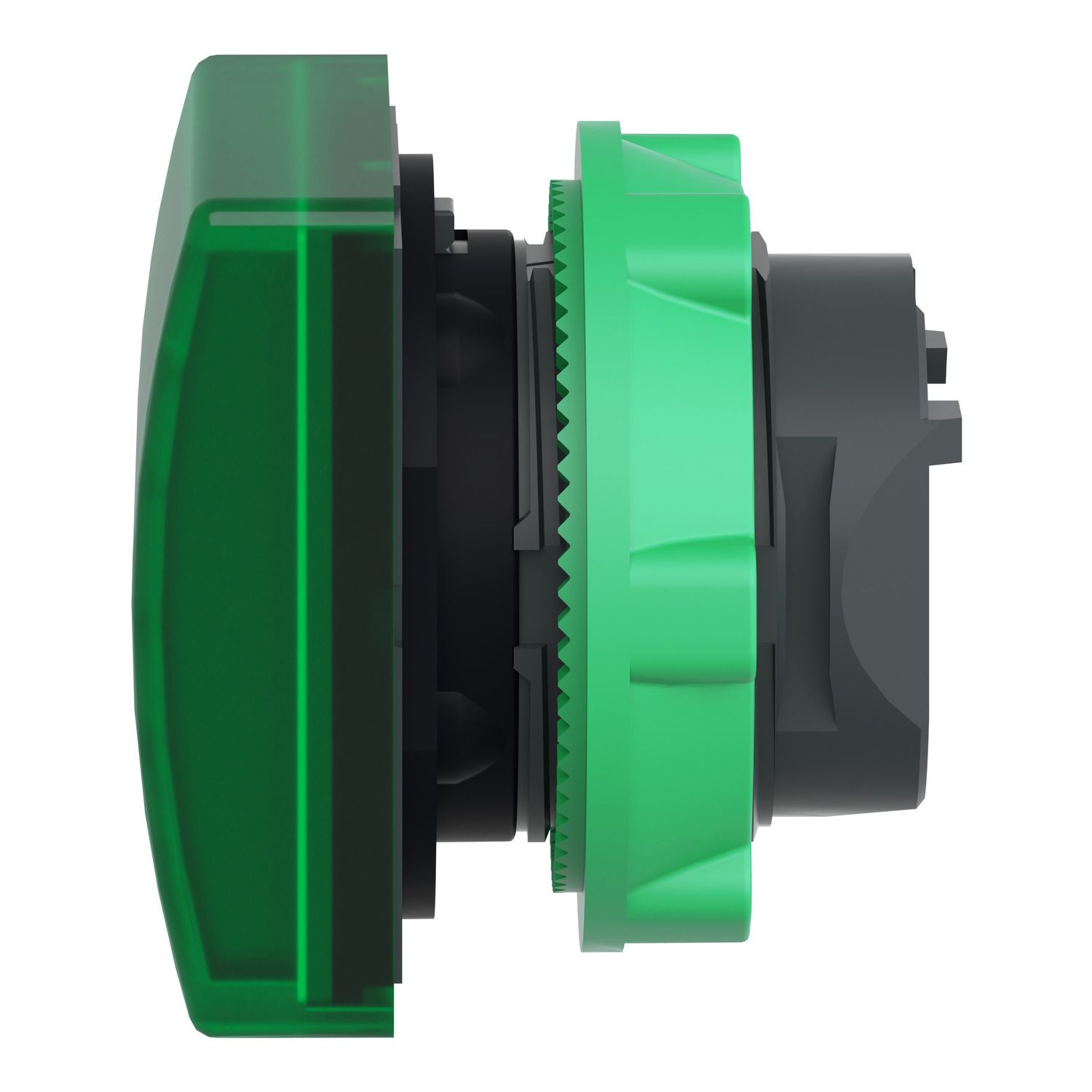 Picture of Head for pilot light, Harmony XB5, square green, 22mm, with plain lens, universal LED