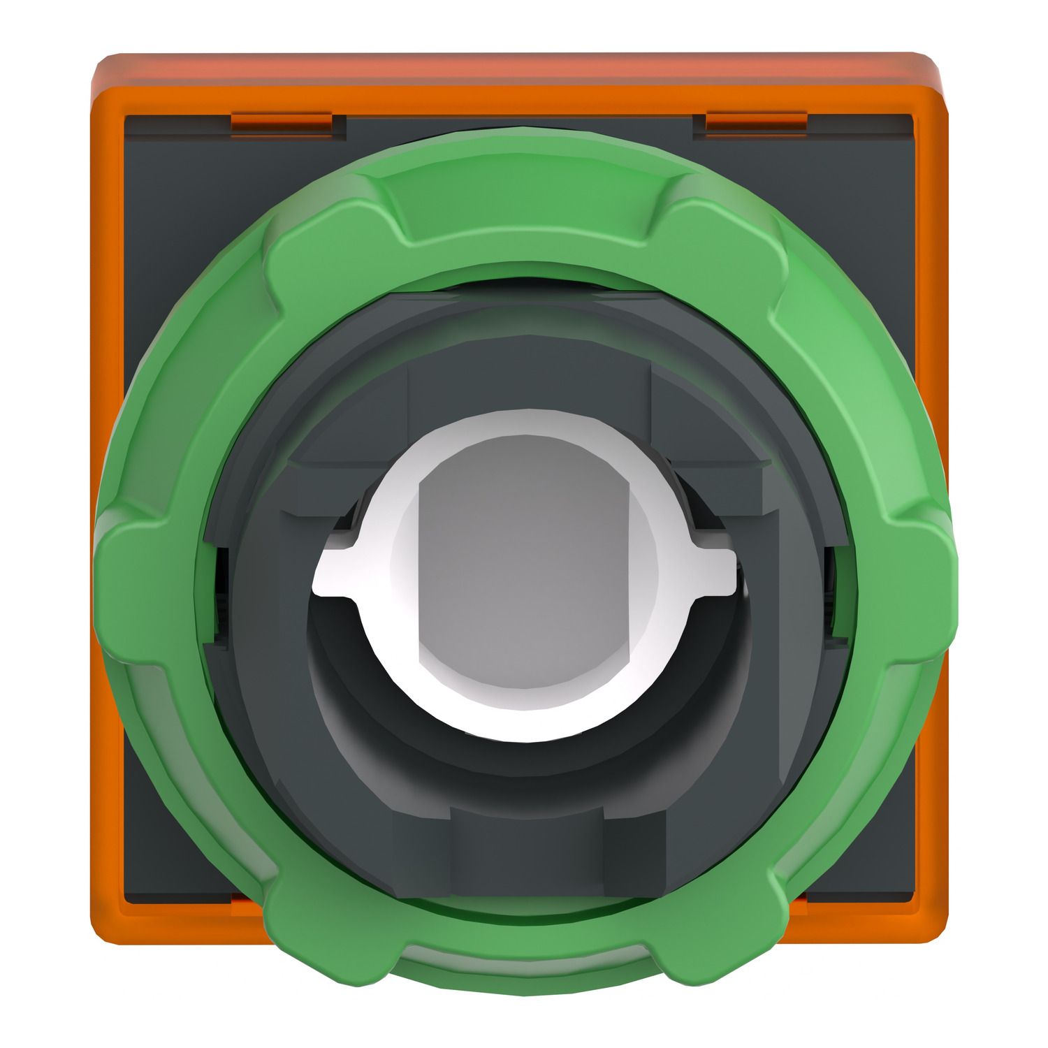 Picture of Head for pilot light, Harmony XB5, square orange, 22mm, with plain lens, universal LED