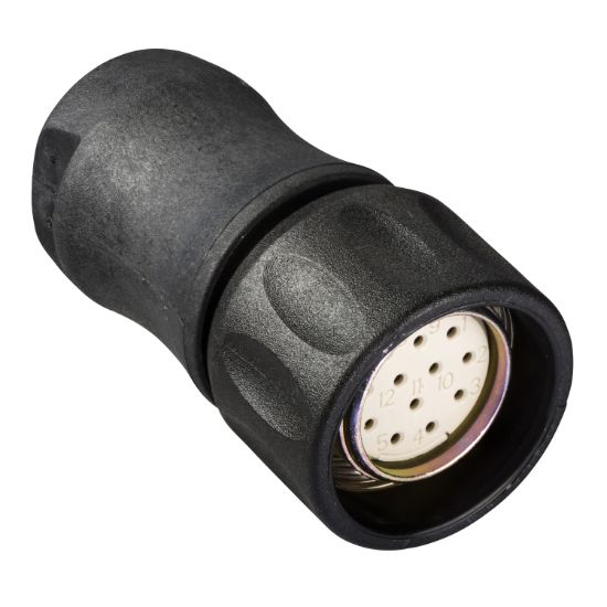 Picture of Female, M23, 12 pin, straight connector, for encoder
