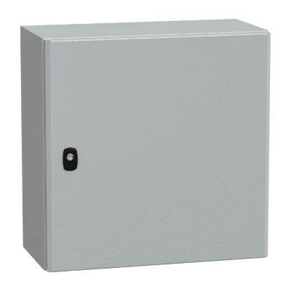 Picture of Wall mounted steel enclosure, Spacial S3D, plain door, with mounting plate, 500x500x250mm, IP66, IK10
