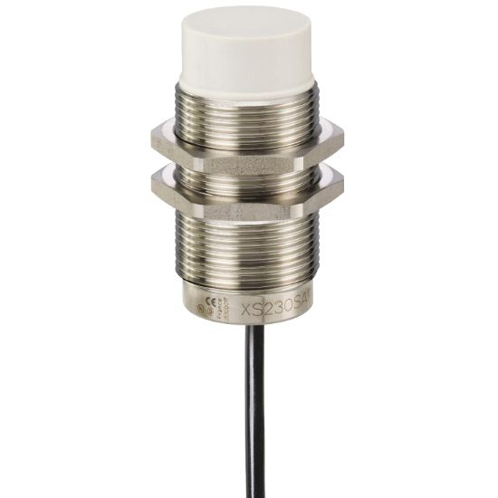 Picture of Inductive proximity sensors XS, inductive sensor XS2 M30, L63mm, stainless, Sn22mm, 12...24 VDC, cable 2 m