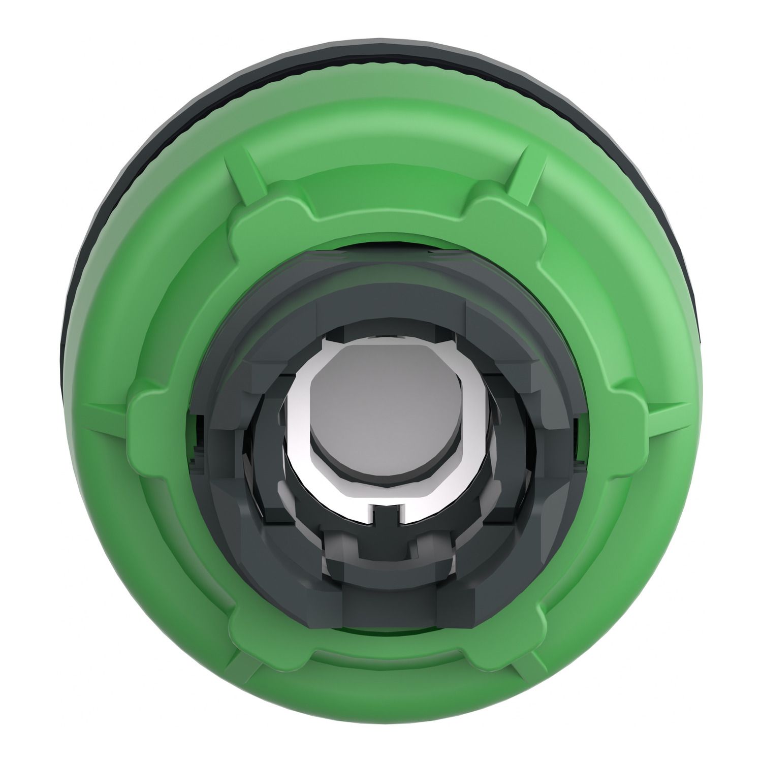 Picture of Head for illuminated push button, Harmony XB5, antimicrobial, plastic, white, 30mm, universal LED, plain lens