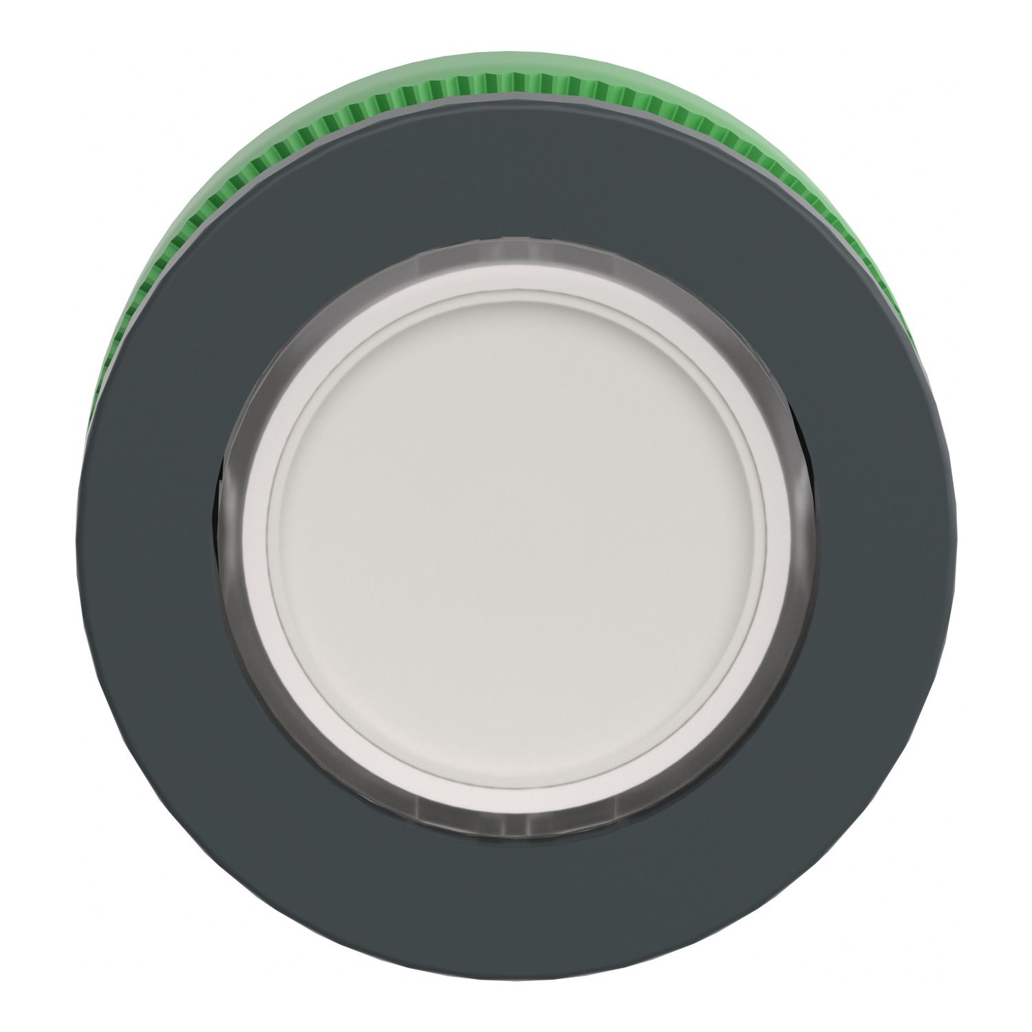 Picture of Head for illuminated push button, Harmony XB5, antimicrobial, plastic, white, 30mm, universal LED, plain lens