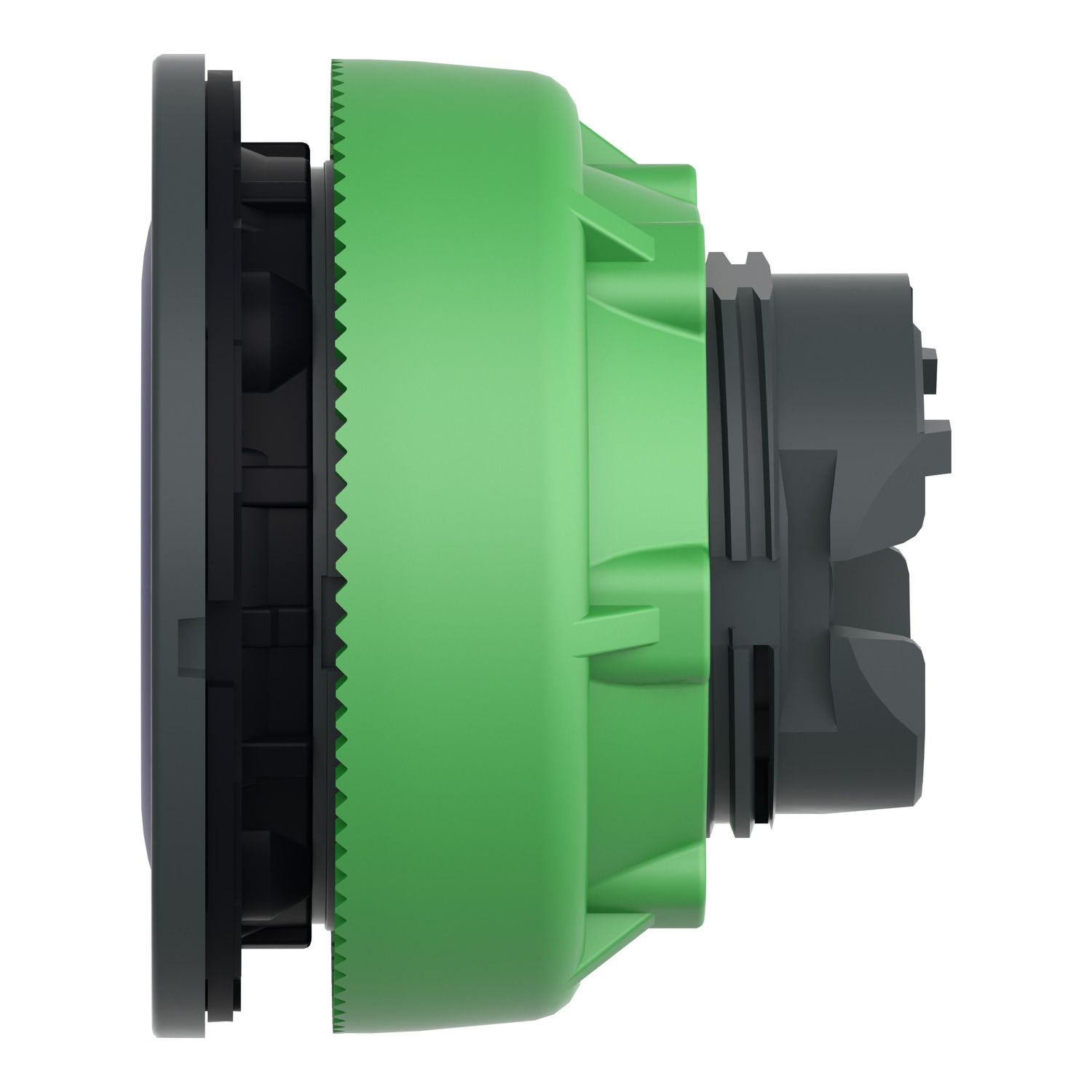 Picture of Head for illuminated push button, Harmony XB5, plastic, blue flush mounted, 30mm, universal LED, illuminated ring