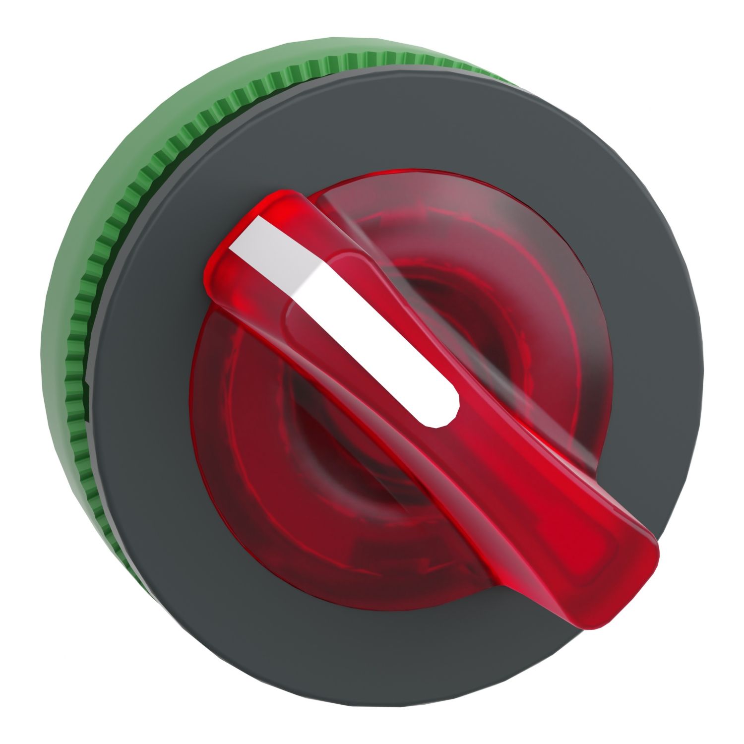 Picture of Head for illuminated selector switch, Harmony XB5, plastic, red handle, universal LED, 2 positions, stay put