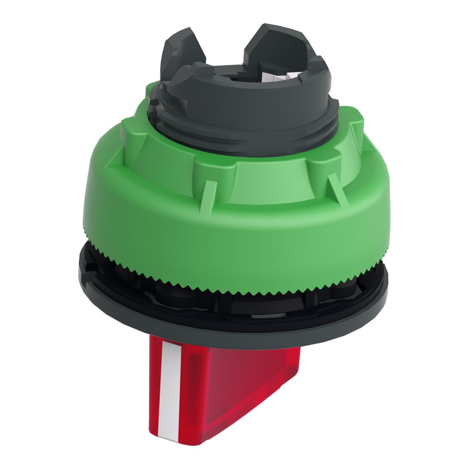 Picture of Head for illuminated selector switch, Harmony XB5, plastic, red handle, universal LED, 2 positions, stay put