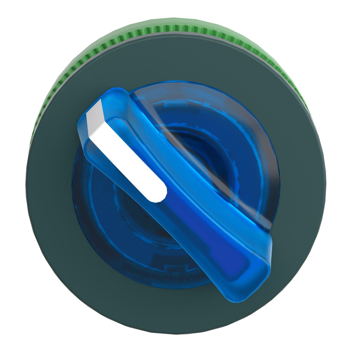 Picture of Head for illuminated selector switch, Harmony XB5, plastic, blue handle, universal LED, 2 positions, stay put