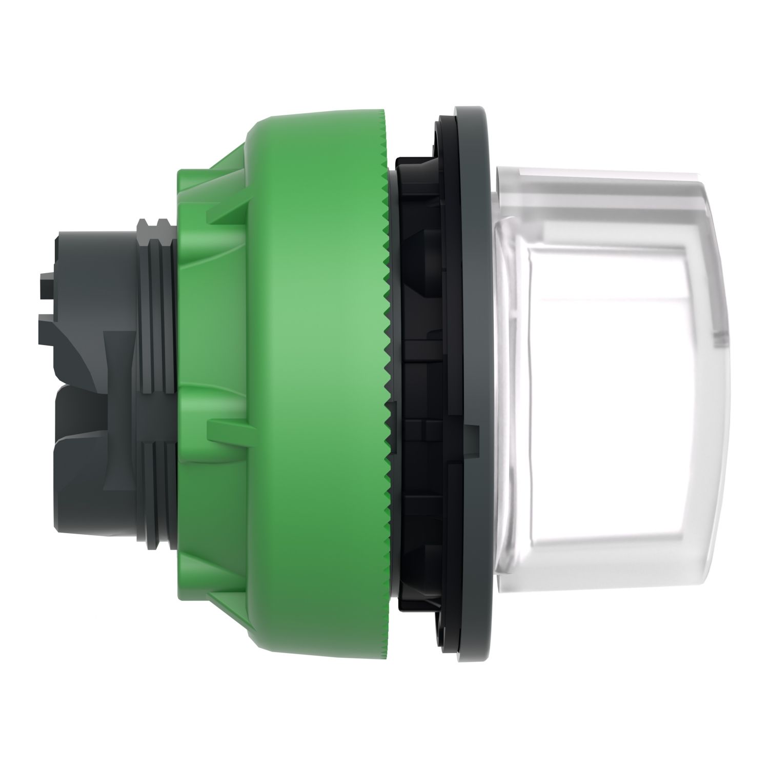 Picture of Head for illuminated selector switch, Harmony XB5, plastic, white handle, flush mounted, universal LED, 3 positions