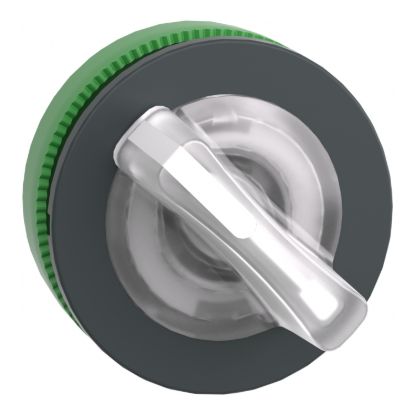 Picture of Head for illuminated selector switch, Harmony XB5, plastic, white handle, universal LED, 2 positions, spring return