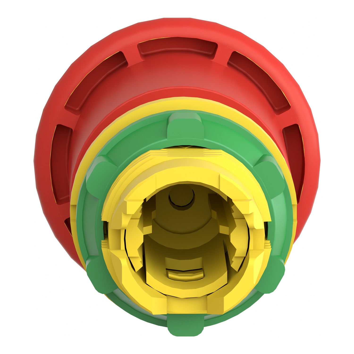 Picture of Illuminated emergency stop switching off head, Harmony XB5, plastic, red mushroom 40mm, 22mm, trigger latching push pull, with state indicator