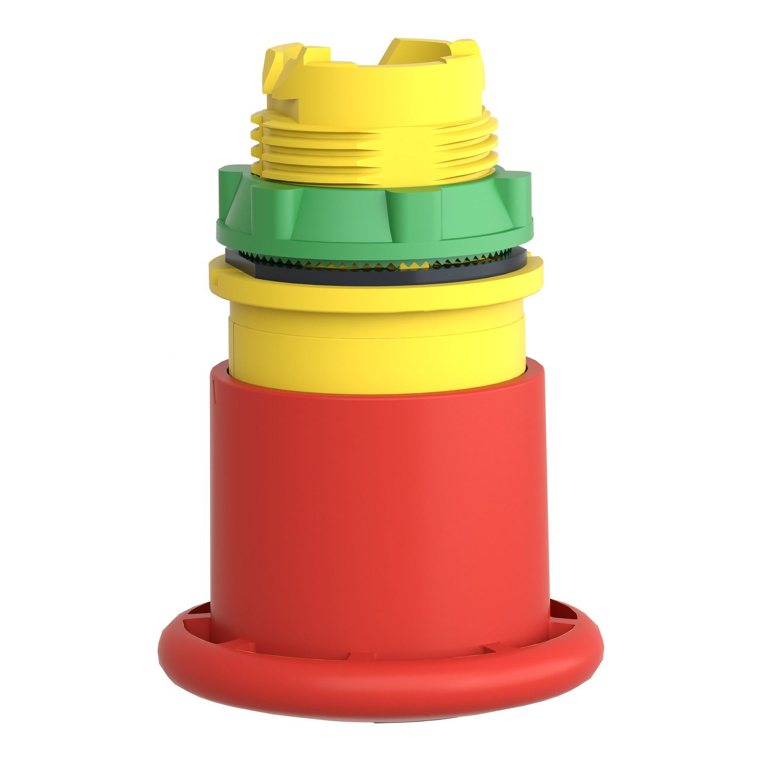 Picture of Illuminated emergency stop switching off head, Harmony XB5, plastic, red mushroom 40mm, 22mm, trigger latching push pull, with state indicator