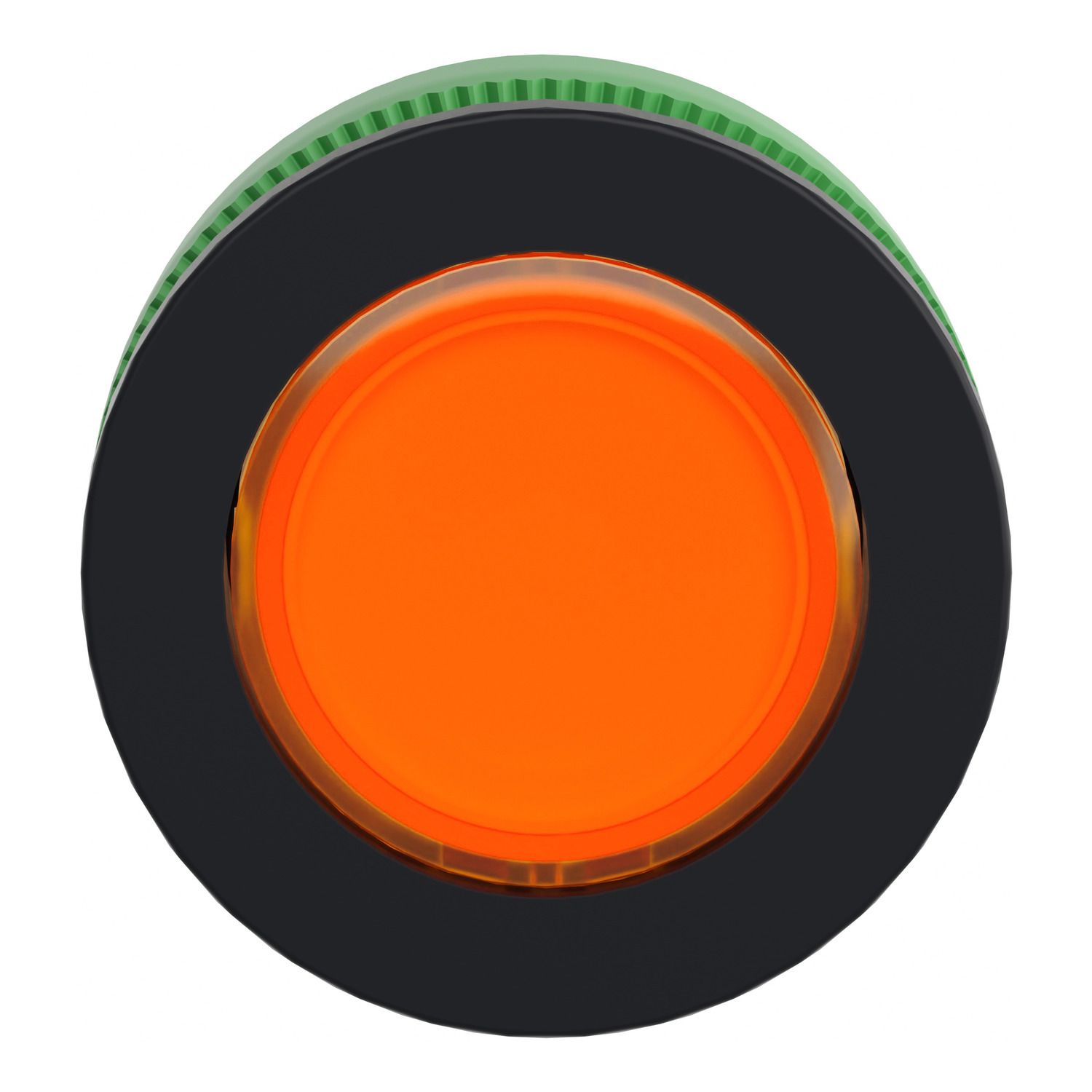 Picture of Head for pilot light, Harmony XB5, antimicrobial, plastic, orange, 30mm, universal LED, plain lens