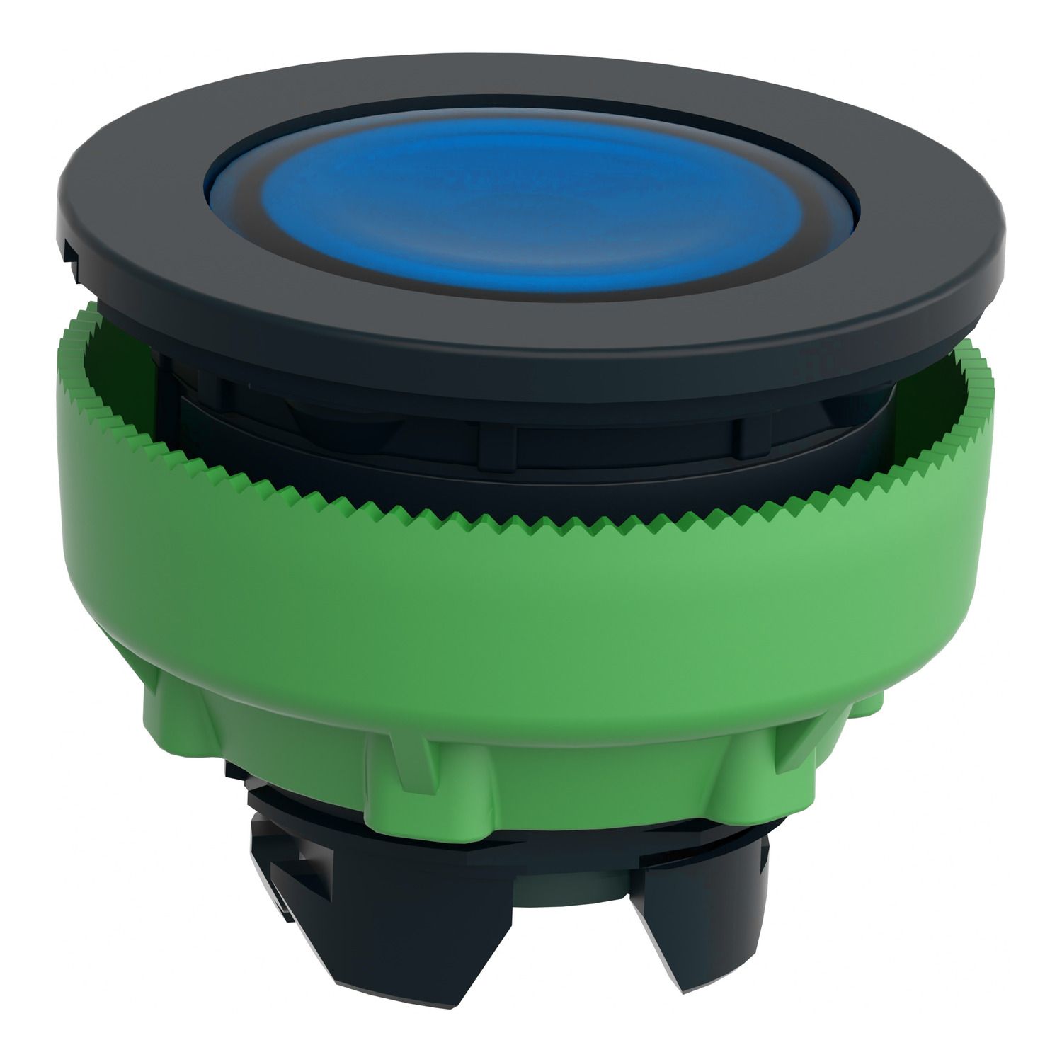 Picture of Head for pilot light, Harmony XB5, antimicrobial, plastic, blue, 30mm, universal LED, plain lens