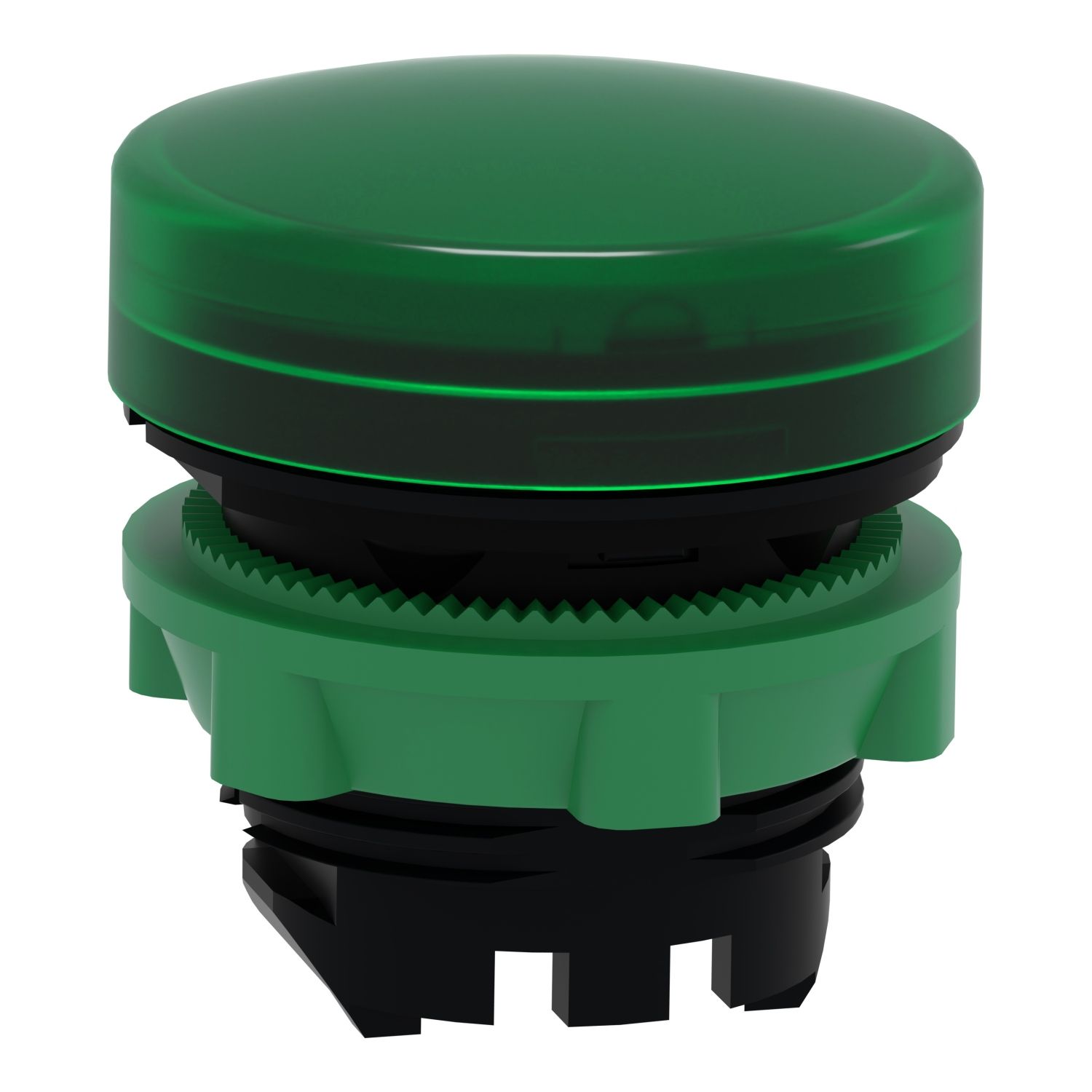 Picture of Head for Pilot light, Harmony XB5, plastic, green, 22mm, universal LED, plain lens