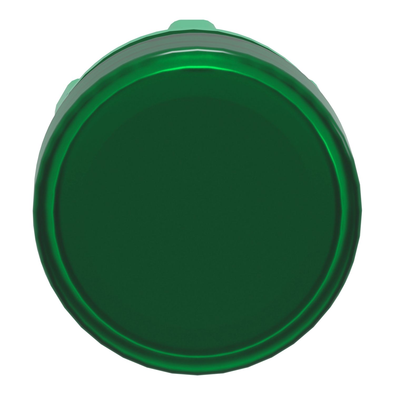 Picture of Head for Pilot light, Harmony XB5, plastic, green, 22mm, universal LED, plain lens