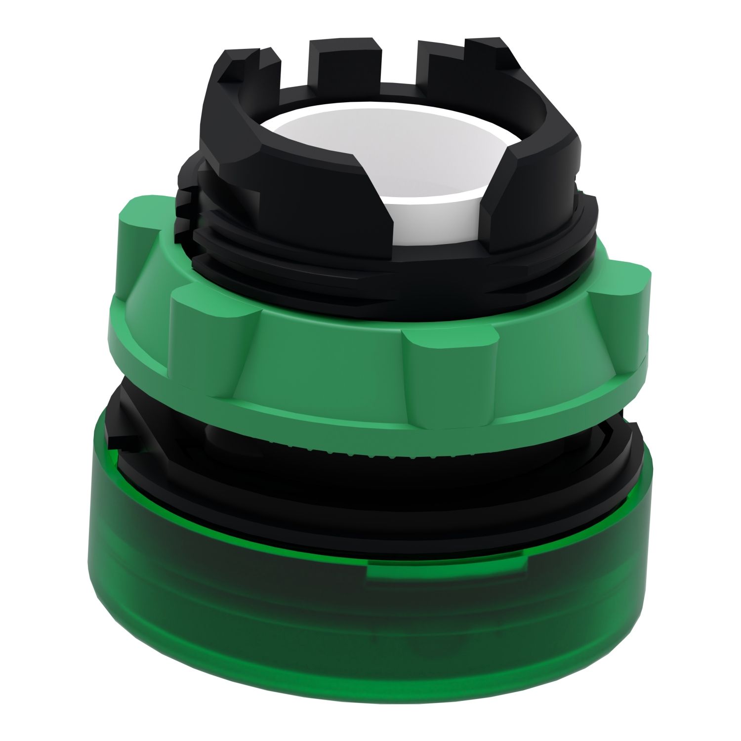 Picture of Head for Pilot light, Harmony XB5, plastic, green, 22mm, universal LED, plain lens