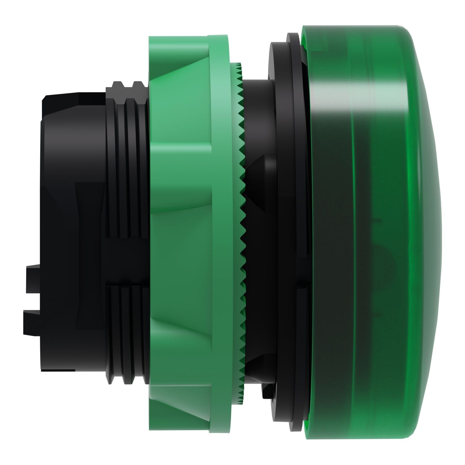 Picture of Head for Pilot light, Harmony XB5, plastic, green, 22mm, universal LED, plain lens